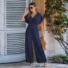Women's Breezy Crinkled Chiffon Surplice Neckline Wide Leg Jumpsuit -Cupshe - 2 of 4