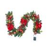 6 Feet Christmas Garland with Lights and Red Green Balls for Fireplace Stair Railing TV Stand - 3 of 4