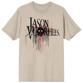 Friday The 13th Jason Voorhees Chest Print Crew Neck Short Sleeve Pelican Men's T-shirt
