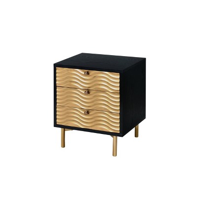 Alston Accent Table Black/Champagne - Acme Furniture