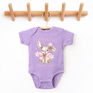 The Juniper Shop Coquette Cottontail Bunny Club Baby Short Sleeve Bodysuit - 1 of 4