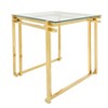 Modern Accent Table with Glass Top, Metal Frame - Stylish Square Side Table for Living Room, Bedroom, Office - End Table for Home Decor - 24" Gold - 4 of 4