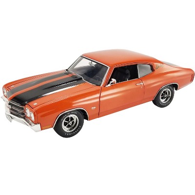 1970 Chevrolet Chevelle SS 454 LS6 "Sunkist" Orange with Black Hood Stripes Limited Ed to 300 pcs 1/18 Diecast Model Car by ACME