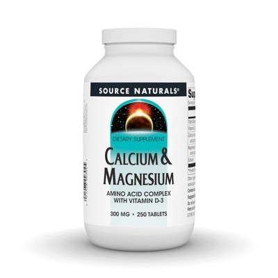 Calcium & Magnesium Amino Acid Chelate With Vitamin D-3 by Source Naturals, Inc.  -  250 Tablet