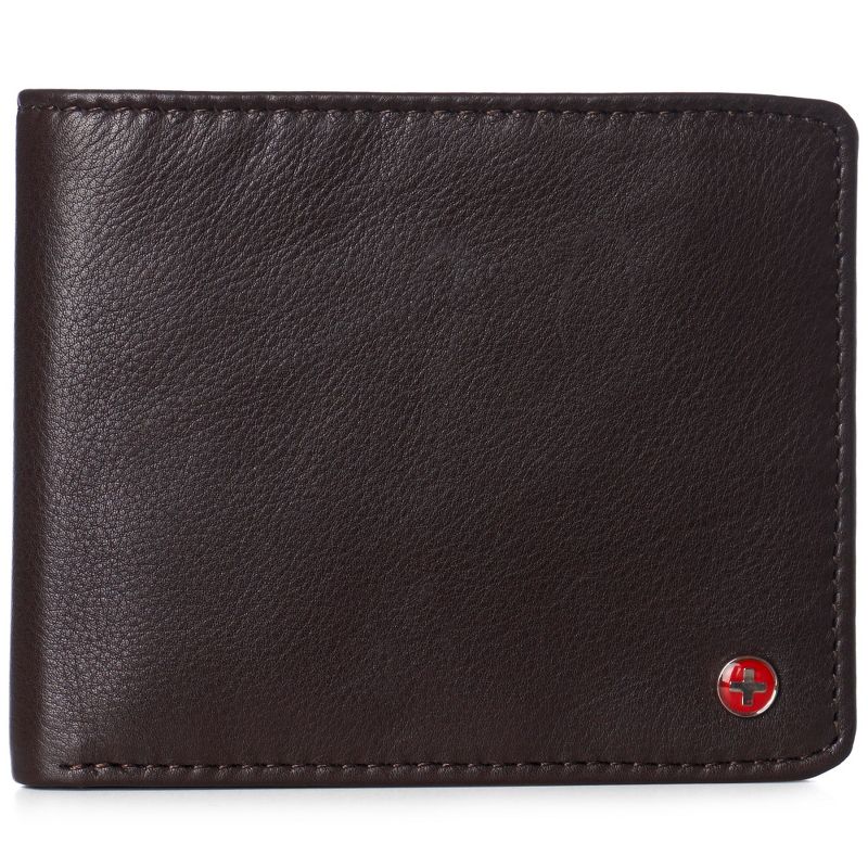 Alpine Swiss RFID Luka Men's Flip ID Wallet Deluxe Capacity Bifold With Divided Bill Section Comes in a Gift Box, 1 of 9