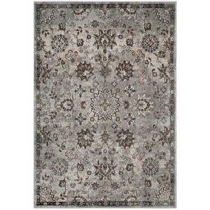 Modway Hana Distressed Vintage Floral Lattice 5x8 Area Rug – Silver Blue Beige/Brown Polypropylene Rug, Tight Low Pile Weave - 1 of 4