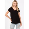PinkBlush Black Basic V-Neck Short Sleeve Maternity Top - 3 of 3