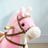 Whisen Kids Plush Large Rocking Horse with Soft Plush Body, Saddle and Footrests, Riding Rocker Toy for 3-8 Years Old - Pink - 2 of 4