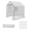 Outsunny Walk-in Greenhouse Cover Replacement for 01-0472, 55" x 56.25" x 74.75" Reinforced Anti-Tear PE Hot House Cover - 4 of 4