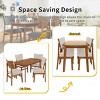 5-Piece Modern Dining Table Set with Rubberwood Frame and 4 Upholstered Chairs, Space-Saving Dining Set for Dining Room or Kitchen - Panipeachy - 4 of 4