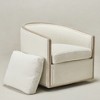 KINWELL 31"W Oak Frame Upholstered Swivel Barrel Armchair - 3 of 4