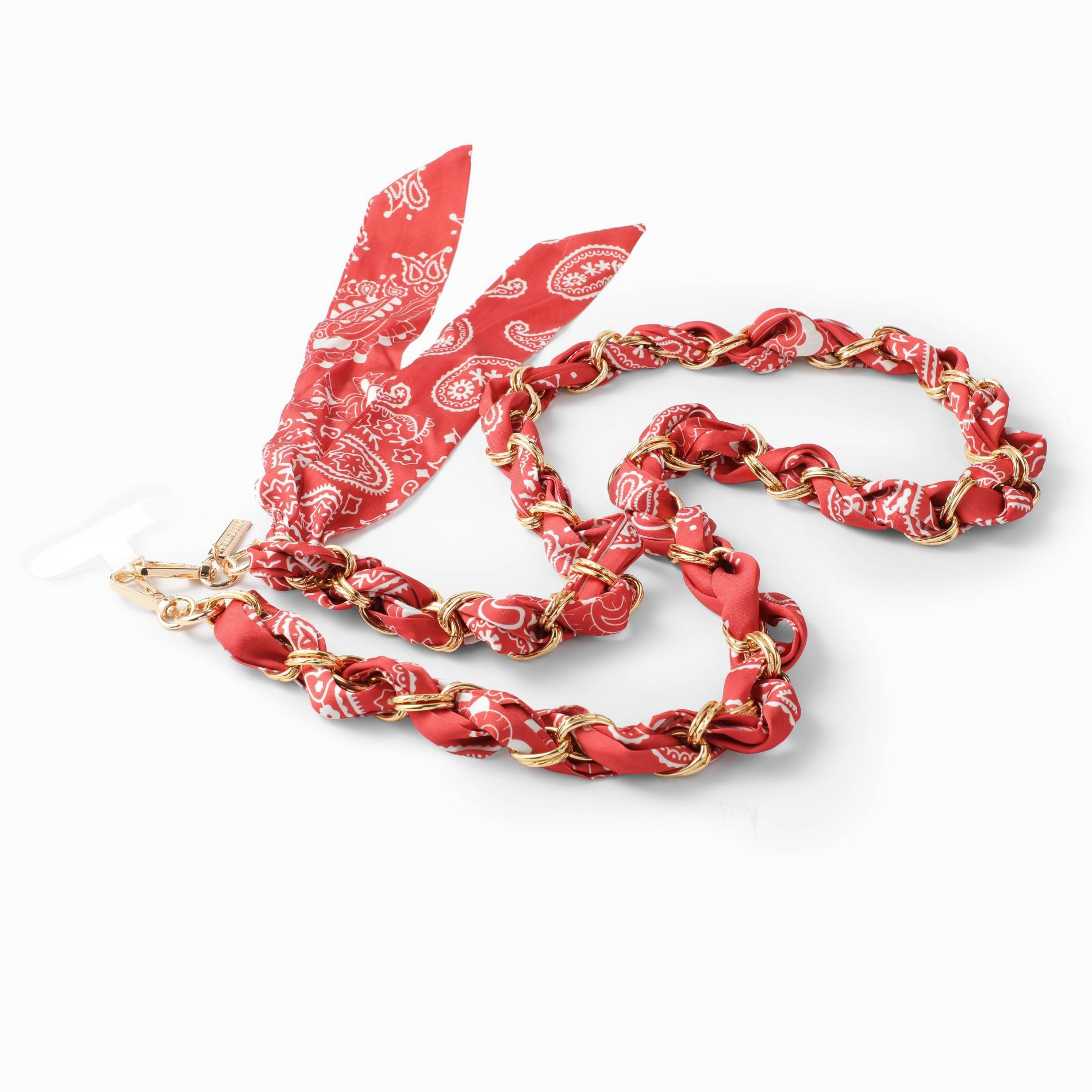 Hello Lux Bandana/Mixed Material Crossbody - Chain