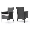 SKRAN Outdoor Wicker Dining Chairsset with tubular stainless steel of legs,for reception rooms, living and lounge areas, Grey(Set of 2) - 4 of 4