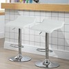 Costway Set of 4 Swivel Bar Stool PU Leather Adjustable Kitchen Counter Bar Chair White - 3 of 4