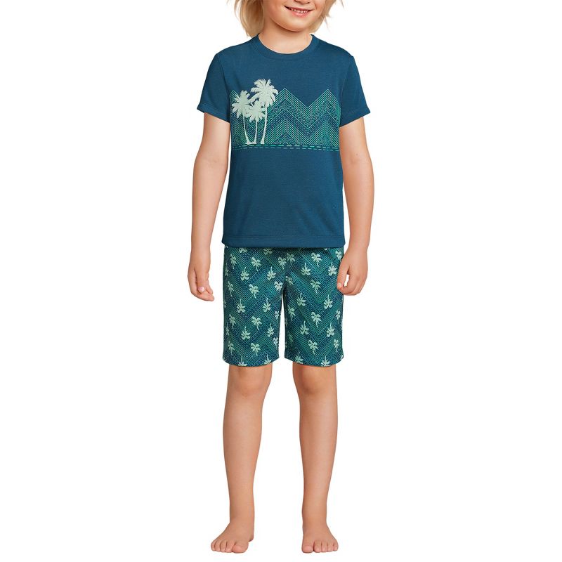 Lands' End Kids Short Sleeve Tee and Shorts Pajama Set, 3 of 4