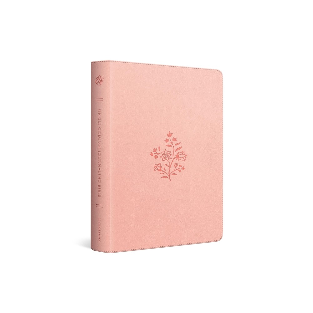 ESV Single Column Journaling Bible (Trutone, Blush Rose, Wildflower Design) - by Esv Bibles (Leather Bound)
