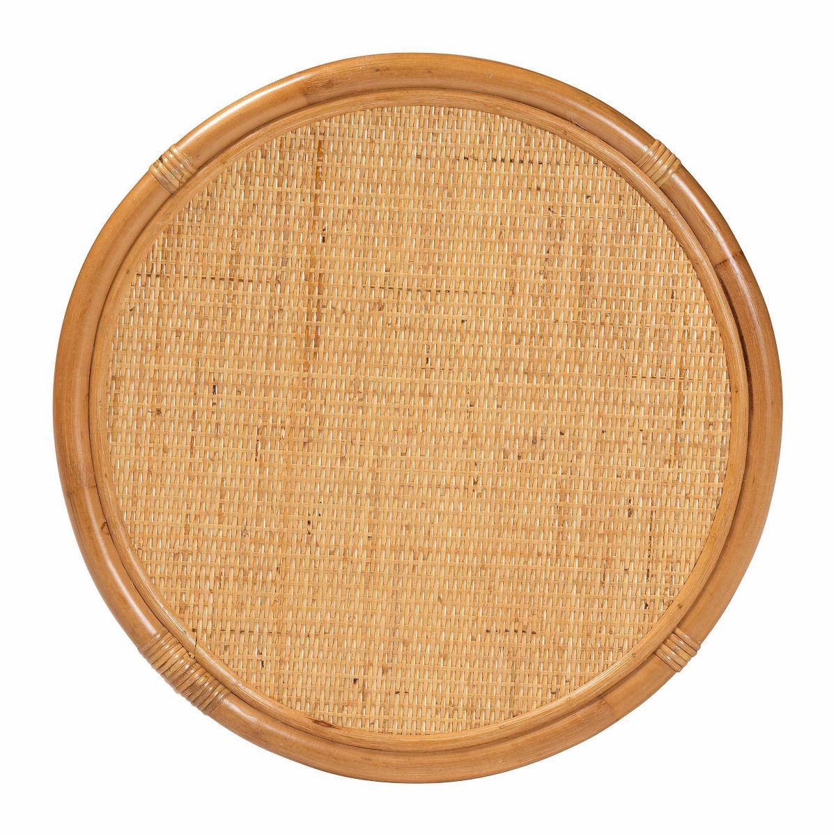 bali & pari Louis Rattan End Table Light Honey: No Assembly, Round Wicker Side - thumbnail 7