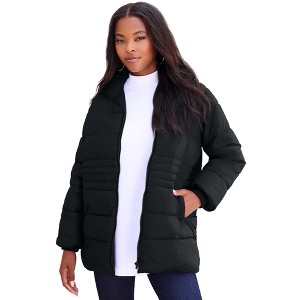 Roaman's Plus Size Lightweight Quilted Jacket - 1 of 4