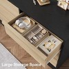 6 Drawer Dresser Chest of Drawers, Modern Double Dresser Organizer with Concave Handles, Wooden Chest of Drawers for Bedroom Living Room, Black - 4 of 4