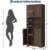 GAOMON 67"Storage Cabinet with 4 Doors and Adjustable Shelves, Cupboard Modern Storage Cabinet for Kitchen, Bathroom, Living Room - 3 of 4