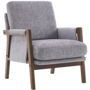 Okak Mid-Century Style Ergonomic Lounge Armchair with Soft Waist Cushion,Reading Leisure Chair for Living Rooms,Relaxation Areas - 1 of 4