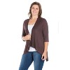 24seven Comfort Apparel Women's Plus Elbow Length Open Cardigan - 2 of 4