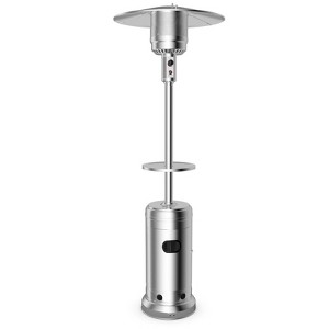 Tangkula Patio Rolling Steel Heater Freestanding Outdoor Propane Heater w/Table Suitable for Garden Wedding & Party - 1 of 4