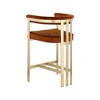Meridian Furniture,Marcello Cognac Velvet Counter Stool, Set of 2 - 2 of 4
