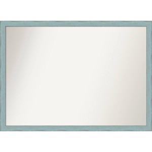 40" x 29" Non-Beveled Sky Blue Rustic Wood Bathroom Wall Mirror - Amanti Art: Includes Mounting Hardware, Wall Mount - 1 of 4