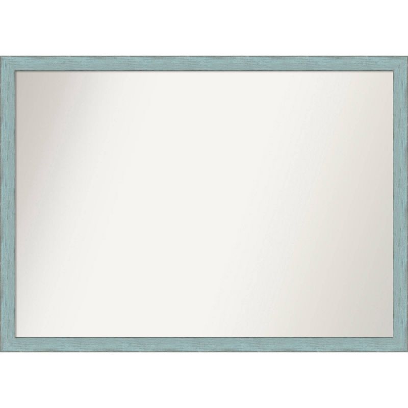 40&#34; x 29&#34; Non-Beveled Sky Blue Rustic Wood Bathroom Wall Mirror - Amanti Art, 1 of 11
