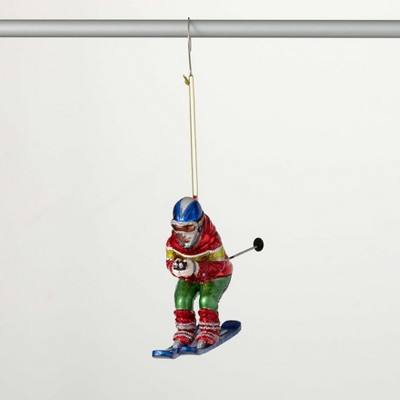 5.75"H Sullivans Retro Skier Christmas Ornament, Multicolor, Christmas Tree Decor