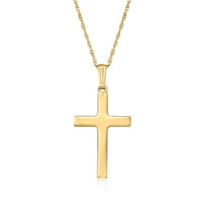 Ross-Simons 14kt Yellow Gold Cross Pendant Necklace