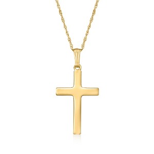 Ross-Simons 14kt Yellow Gold Cross Pendant Necklace - 1 of 4
