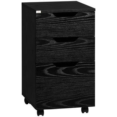 Used Black Metal Mobile 3 Drawer Under Desk Pedestal, With Key