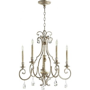 Quorum Lighting Ansley 5-Light Chandelier, Aged Silver Leaf, 24 Width, 25 Height - 1 of 1