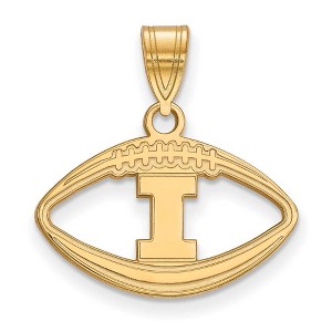 Black Bow Jewelry 14k Yellow Gold Plated Sterling Silver Illinois Fighting Illini NCAA Pendant - 1 of 3