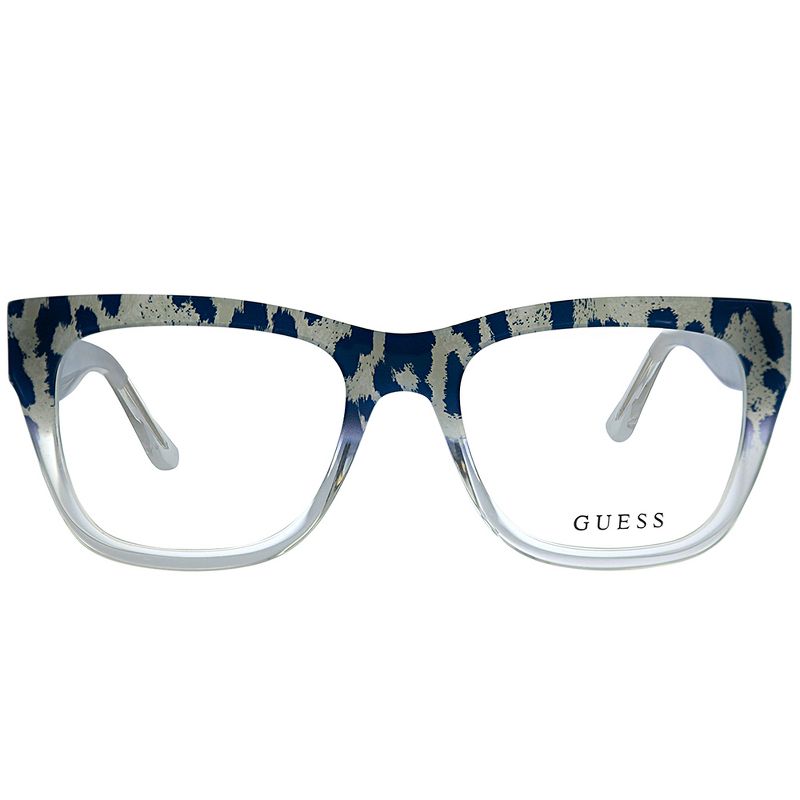 Guess GU 2595 089 Mens Square Eyeglasses Blue Leopard Crystal 52mm, 2 of 4
