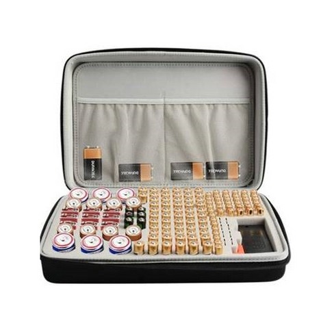 THE BATTERY ORGANISE The Battery Organizer and Tester with Cover, Battery  Storage Organizer and Case, Holds