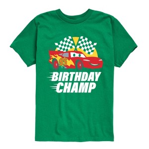 Boys' - Cars - Lightning McQueen Birthday Champ Short Sleeve Graphic T-Shirt - 1 of 4