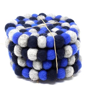Slickblue Handmade Seasonal Felt Coasters – Set of 4, 4" Diameter, for Stylish Table Protection in 15 Colors Options - 1 of 2