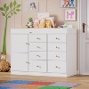 PAKASEPT 43.3" W Changing Table Dresser with Changing Table Top, Baby Nursery Dresser with 8 Drawers and 2 Cabinet, Diaper Changing Station - 3 of 4