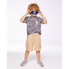 Deux par Deux Boy Printed Organic Cotton Tee Grayish Blue and Camping - 2 of 4
