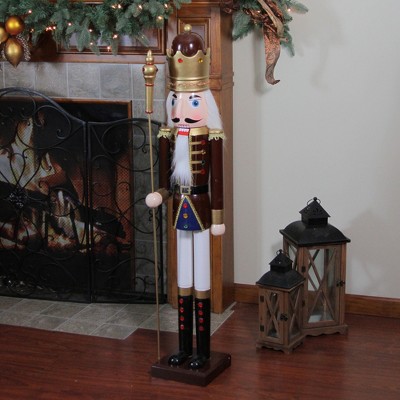 Burgundy and Gold 48" Ornate Wooden Christmas Nutcracker King