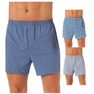 INSPIRE CHIC Men's 3 Pack Classic Plaid Pattern Boxer Shorts - 1 of 4