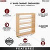 Rev-A-Shelf Pull Out Kitchen Cabinet Storage Organizer Spice Rack w/3 Adjustable Sliding Wood Shelves, Chrome Rails, & 100lb Capacity - 4 of 4