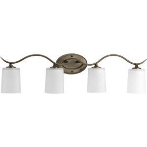 Progress Lighting Inspire Collection, 4-Light Wall Light, Antique Bronze, Etched Glass Shades - 1 of 4