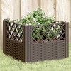 vidaXL Garden Planter with Pegs - Modular Polypropylene Outdoor/Indoor Plant Container, Brown Rattan-Style Square Flower/Herb Box 17.1"x17.1"x17.1" - 2 of 4