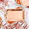 Sparkle and Bash 24 Pack Rose Gold Foil Disposable Paper Serving Trays for Parties, 9 x 13 In - 2 of 4