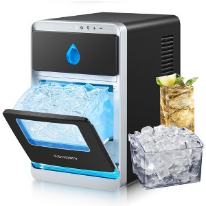 EUHOMY Compast Ice Maker Countertop, 16 Ice Cubes/Cycle, Portable Ice Machine, Moon-shaped Ice, User-Friendly Control,Auto-Cleaning, 1kg Storage,Black - 1 of 4