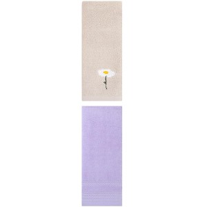 REGALWOVEN Bathroom Soft Absorbent Hand Towel 14" x 30"/13" x 30" 2 Pcs - 1 of 4